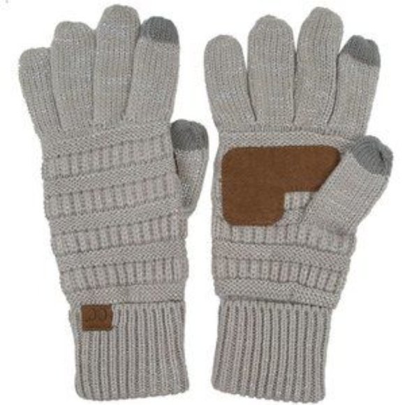 C.C 3pc Metallic Knit Beanie Gloves Scarves Set main image 4